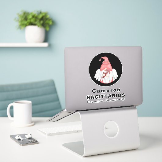 Gnome Sagittarius Astrology Sign Angel 8" Vinyl Sticker (Laptop op bureau)