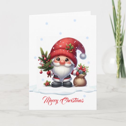 Gnome Santa Claus Cartoon Character Bedankkaart (Voorkant)