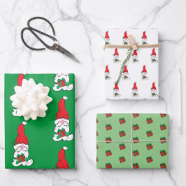 Gnome Santa Inpakpapier Vel
