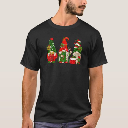 Gnome Santa Love Christmas Light Latte Winter Holi T-shirt (Voorkant)