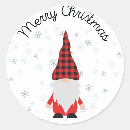 Gnome Santa Ronde Sticker (Voorkant)