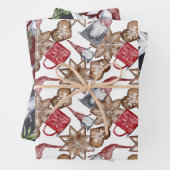 Gnome Scandinavian Nordic Waterverf Kerstmis Inpakpapier Vel (In situ)