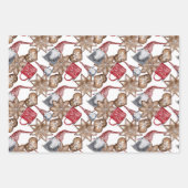 Gnome Scandinavian Nordic Waterverf Kerstmis Inpakpapier Vel (Voorkant)