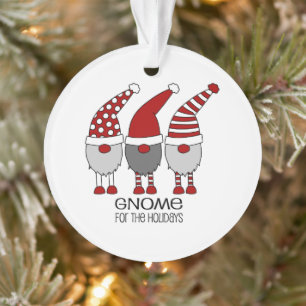 Gnome Scandinavian Round Kerstornament Ornament