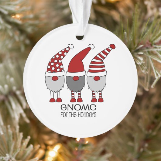 Gnome Scandinavian Round Kerstornament Ornament (Boom)
