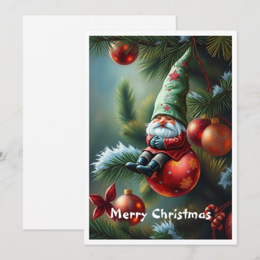 Gnome Schattige Grappig Trendy Whimsical Fantasy G Feestdagenkaart (Voorkant / Achterkant)