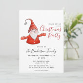 Gnome Schattige kerstfeest Kaart (Staand voorkant)