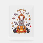 Gnome Schattigee pompoen Halloween Acryl Bord (Voorkant)