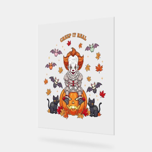 Gnome Schattigee pompoen Halloween Acryl Bord (Hoek)