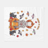 Gnome Schattigee pompoen Halloween Fleece Deken (Voorkant (Horizontaal))