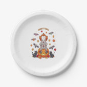 Gnome Schattigee pompoen Halloween Papieren Bordje (Voorkant)