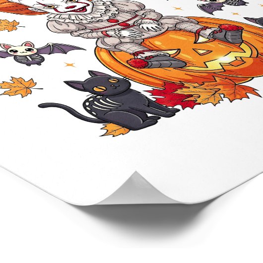 Gnome Schattigee pompoen Halloween Poster (Hoek)