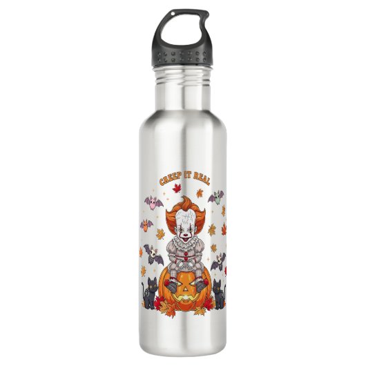 Gnome Schattigee pompoen Halloween Waterfles (Voorkant)