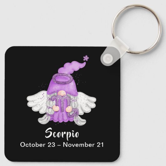 Gnome Schorpioen Astrologie Sterrenbeeld Engel Sleutelhanger (Achterkant)