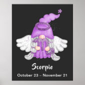 Gnome Scorpio Astrologie Teken Angel 40 x 50 Poste Poster (Voorkant)