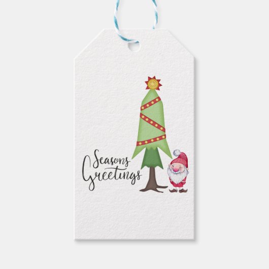 Gnome Seasons Greetings Cadeaulabel (Voorkant)