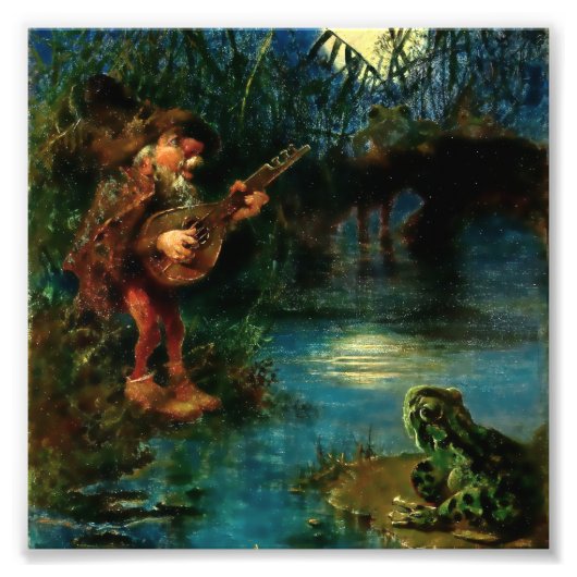 "Gnome Serenade" van Heinrich Schlitt Foto Afdruk (Voorkant)