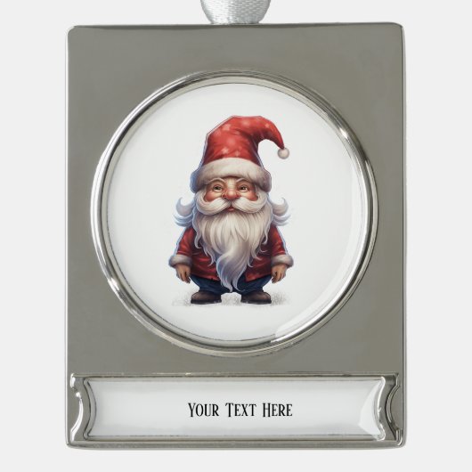 GNOME-serie Verzilverd Banner Ornament (Voorkant)