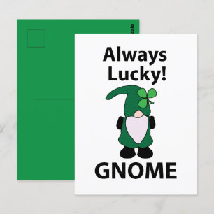 Gnome Shamrock Lucky St Patricks Day Gnome Briefkaart