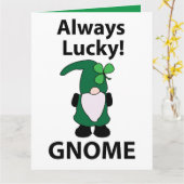 Gnome Shamrock Lucky St Patricks Day Gnome Kaart (Gele Bloem)
