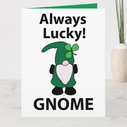 Gnome Shamrock Lucky St Patricks Day Gnome Kaart (Voorkant)