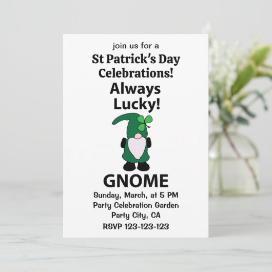 Gnome Shamrock Lucky St Patricks Day Gnome Kaart (Staand voorkant)