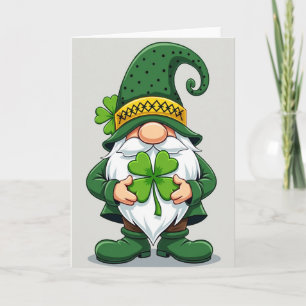 Gnome Shamrock Nep Goud Foliekaart Kaart