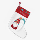 Gnome Simple Modern Leaf Border Vakantienaam Schat Kleine Kerstsok (Voorkant (Hangend))