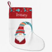 Gnome Simple Modern Leaf Border Vakantienaam Schat Kleine Kerstsok (Voorkant)