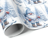 Gnome Skiën met een konijntje Cadeaupapier (Rol Hoek)
