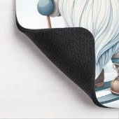 Gnome Skiën met een konijntje Muismat (Hoek)