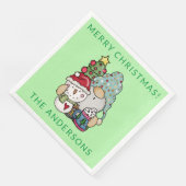 Gnome Sneeuwman Kerstfeest Servet (Hoek)