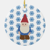 Gnome Snowflake Illustratie Art Keramische siervoo Keramisch Ornament (Achterkant)