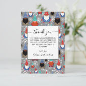 Gnome Snowflake Illustraties kerstpatroon Bedankkaart (Staand voorkant)