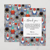 Gnome Snowflake Illustraties kerstpatroon Bedankkaart (Voorkant / Achterkant)