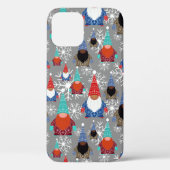 Gnome Snowflake Illustraties kerstpatroon Case-Mate iPhone Case (Achterkant)