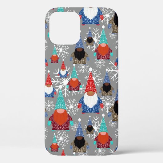 Gnome Snowflake Illustraties kerstpatroon Case-Mate iPhone Case (Achterkant)