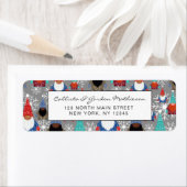 Gnome Snowflake Illustraties kerstpatroon Etiket (Insitu)