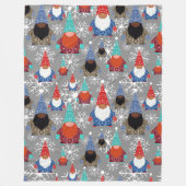 Gnome Snowflake Illustraties kerstpatroon Fleece Deken (Voorkant)