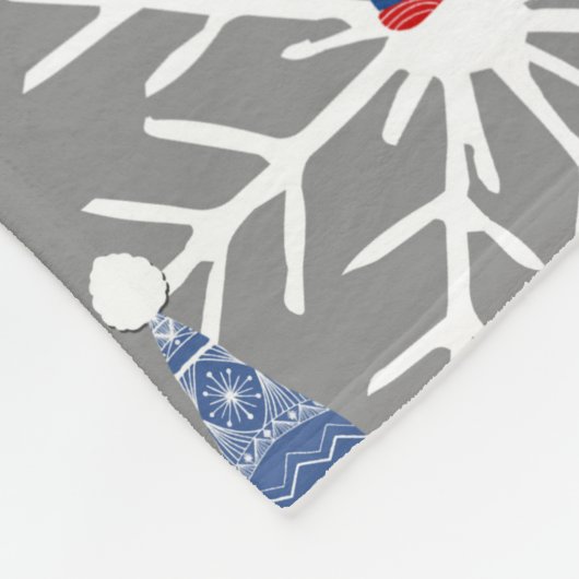Gnome Snowflake Illustraties kerstpatroon Fleece Deken (Hoek)