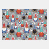 Gnome Snowflake Illustraties kerstpatroon Inpakpapier Vel (Voorkant 2)