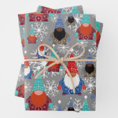 Gnome Snowflake Illustraties kerstpatroon Inpakpapier Vel (In situ)