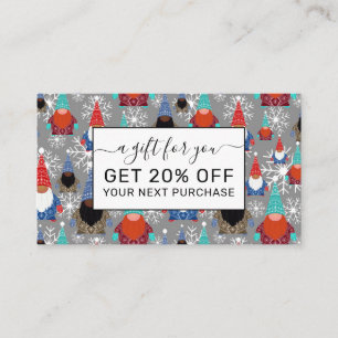 Gnome Snowflake Illustraties kerstpatroon Kortingskaartje