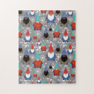 Gnome Snowflake Illustraties kerstpatroon Legpuzzel