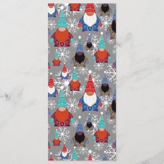 Gnome Snowflake Illustraties kerstpatroon Menu (Achterkant)