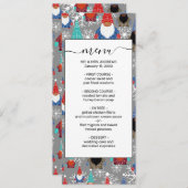Gnome Snowflake Illustraties kerstpatroon Menu (Voorkant / Achterkant)