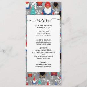 Gnome Snowflake Illustraties kerstpatroon Menu