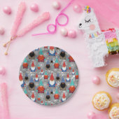 Gnome Snowflake Illustraties kerstpatroon Papieren Bordje (Feest)