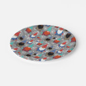 Gnome Snowflake Illustraties kerstpatroon Papieren Bordje (Gekanteld)