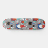 Gnome Snowflake Illustraties kerstpatroon Persoonlijk Skateboard (Horizontaal)